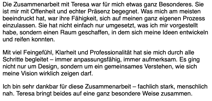 Kundenfeedback - Alessandra Balestra